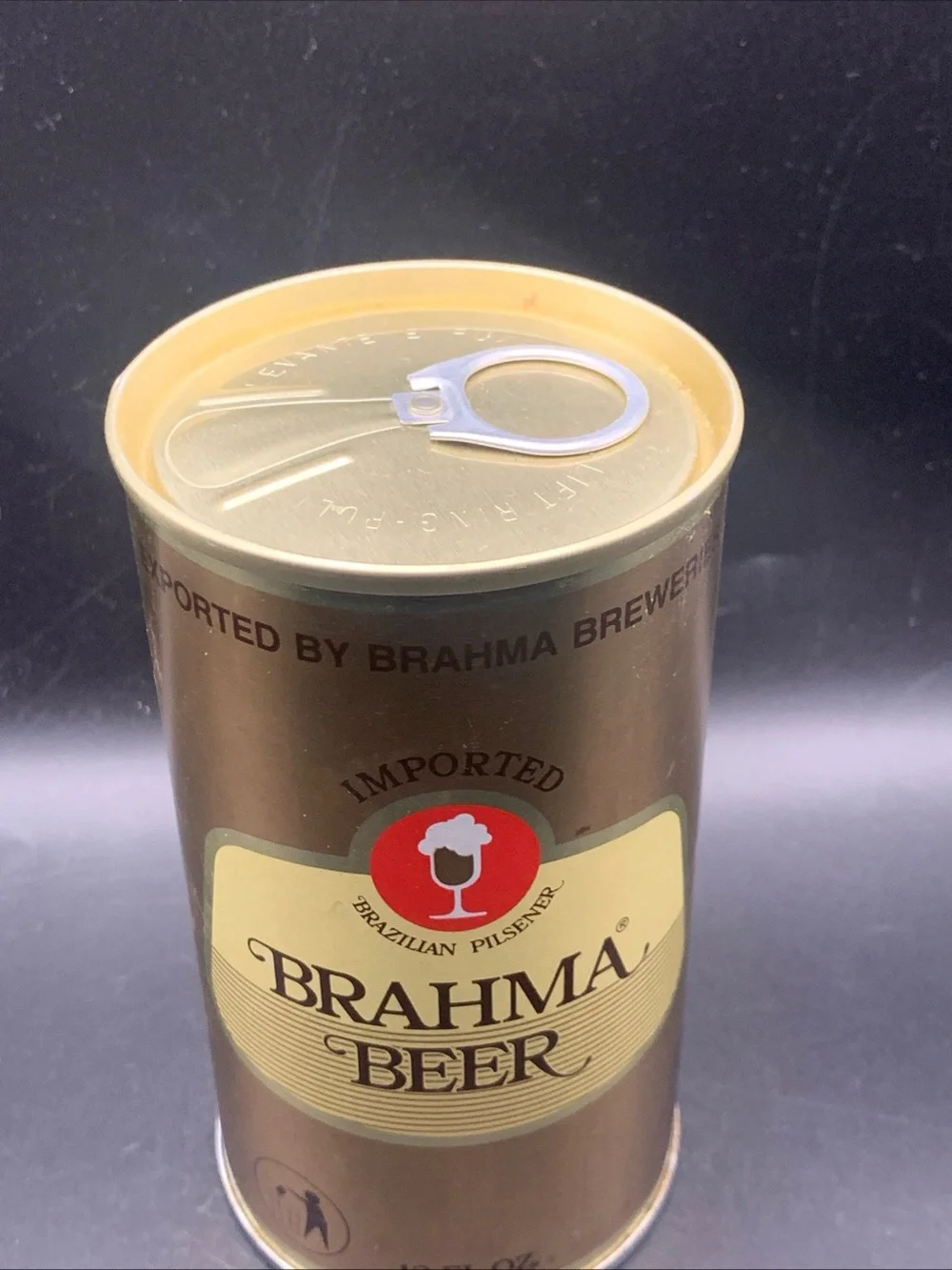 Vintage Beer Can Brahma Beer Imported Brazilian Pilsner Pull Tab Empty Steel